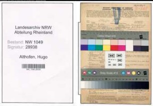 Entnazifizierung Hugo Althofen , geb. 03.04.1900 (Polizeibeamter)
