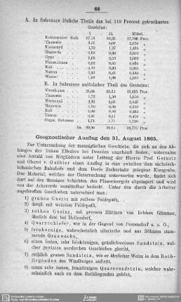 Geognostischer Ausflug den 31. August 1865