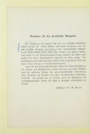 Vorwort für die preußische Ausgabe
