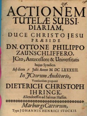 Actionem tutelae subsidiariam