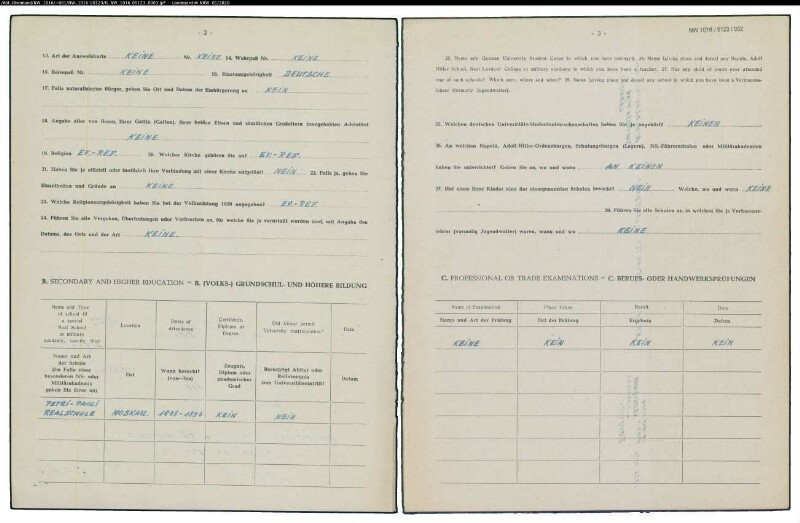 Entnazifizierung Alexander Mau , geb. 16.04.1878 ()