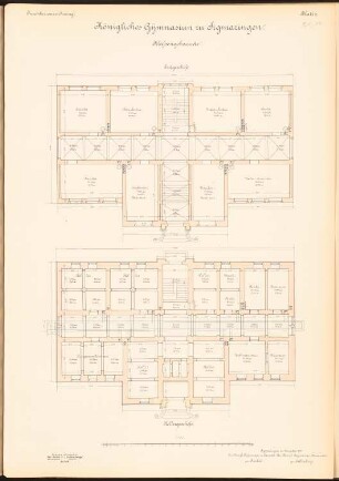Gymnasium, Sigmaringen: Grundriss EG, KG 1:100