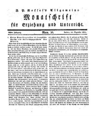 Einige Bemerkungen über die französische Sprache als Unterrichtsgegenstand