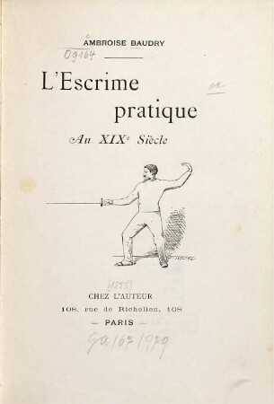 L' escrime pratique au XIXe siècle