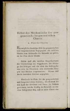 Ueber das Mechanische der geognostisch - bergmännischen Charte.