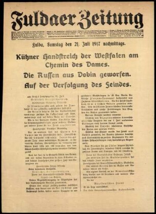 Ausgabe vom Samstag, den 21. Juli 1917.