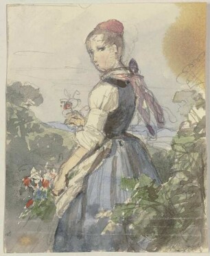 Bauernmädchen im Garten