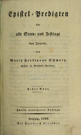 Epistel-Predigten für alle Sonn- und Festtage des Jahres, 1
