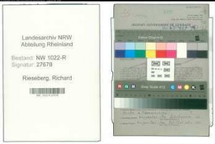 Entnazifizierung Richard Rieseberg , geb. 30.11.1894 (Schlosser)