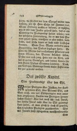 Das zwölfte Kapitel. Eine Probepredigt über den Esel.