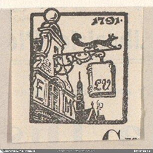 [Wirtshausschild mit Monogramm LV]
