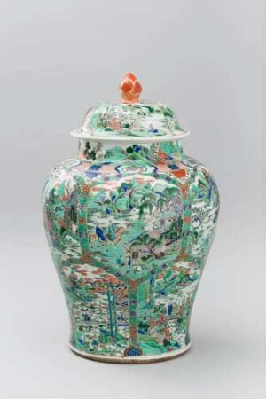 Deckelvase mit den "Zehn Ansichten des Westsees" (西湖十景 "Xi Hu shi jing")