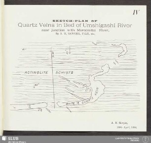 IV. Sketch-plan of Quartz Veins in Bed of Umshigashi River near junction with Marcomitzi River