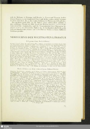 Verzeichnis Der Wichtigsten Literatur