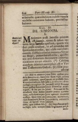 Cap. XI. De Simonia. - Cap. XV. De Processu Criminali Antiquo.