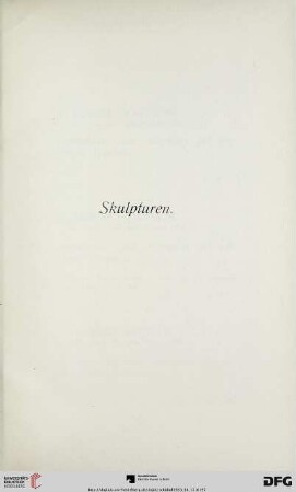 Skulpturen (Nr. 499-519)
