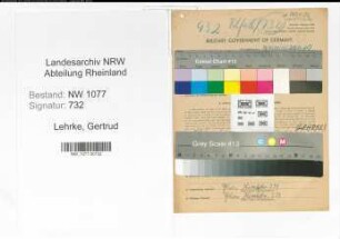 Entnazifizierung Gertrud Lehrke , geb. 21.12.1910 (Putzfrau)
