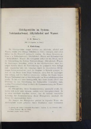 Gleichgewichte im System: Natriumkarbonat, Äthylalkohol und Wasser.