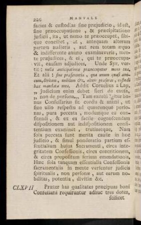 226-230, CLXVII - CLXVIII
