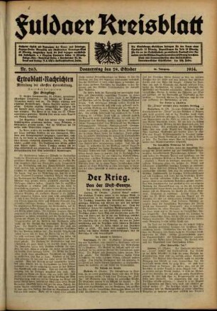 Ausgabe vom Donnerstag, den 29. Oktober 1914.