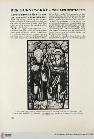 Der Kunstmarkt - Von den Auktionen