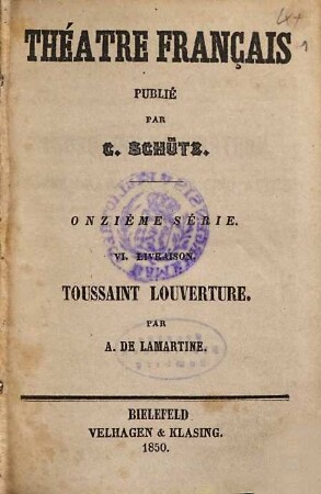 Toussaint Louverture : [poëme dramatique en cinq actes]