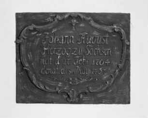 Grabplatte Herzog Johann August zu Sachsen (+1767)