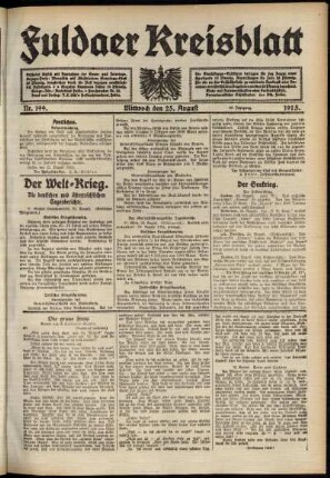 Ausgabe vom Mittwoch, den 25. August 1915.