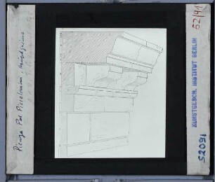 Pienza, Palazzo Piccolomini,(Architekturzeichnung) : Hauptgesims