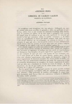 Appendice prima alla Libreria di Galileo Galilei.