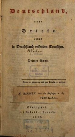 Deutschland, oder Briefe eines in Deutschland reisenden Deutschen, 3