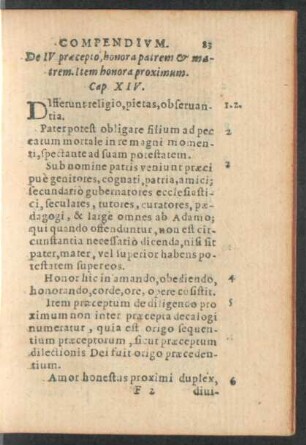De IV praecepto, honora a patrem et matrem. Item honora proximum. Cap. XIV.