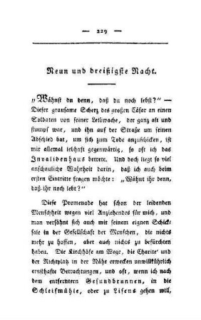 Neun und dreißigste Nacht. Im Invalidenhause