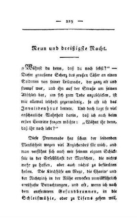 Neun und dreißigste Nacht. Im Invalidenhause
