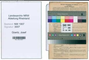 Entnazifizierung Josef Goertz , geb. 15.09.1903 (Bauunternehmer)