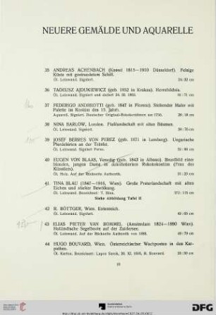 Neuere Gemälde und Aquarelle (Nr. 35-146)
