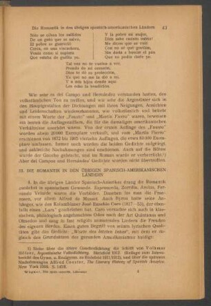 III. Die Romantik in den übrigen spanisch-amerikanischen Ländern