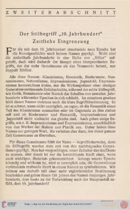 II. Der Stilbegriff "19. Jahrhundert". Zeitliche Eingrenzung
