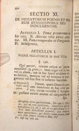 Sectio XI. De Peccatorum Poenis Et Harum Remissionibus Seu Indulgentiis.