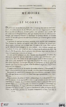 Mémoire sur le scorbut