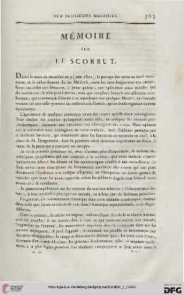 Mémoire sur le scorbut