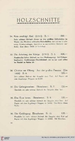 Holzschnitte (Nr. 34 - 70)