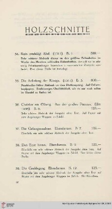 Holzschnitte (Nr. 34 - 70)