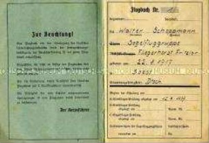 Flugbuch des NS-Flieger Korps von Walter Schoppmann