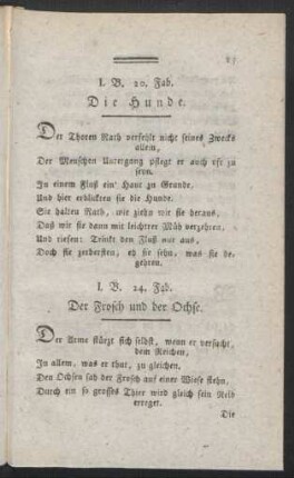 I. B. 24. Fab. Der Frosch und der Ochse