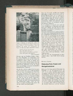 Richardus Petri, Pastor und Navigationslehrer
