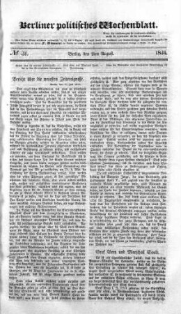 No 31, 2. August 1834