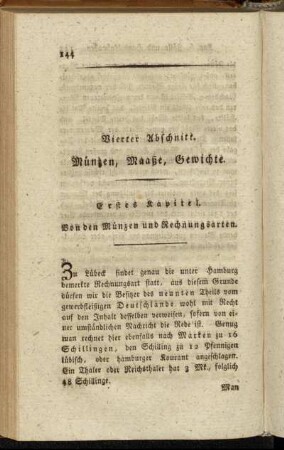 Vierter Abschnitt. Münzen, Maaße, Gewichte.