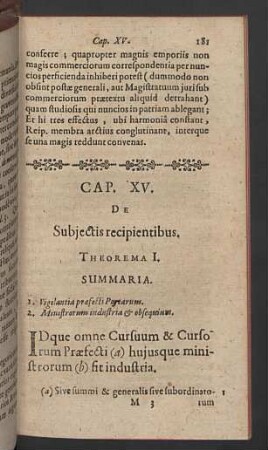 Cap. XV. De subjectis recipientibus.