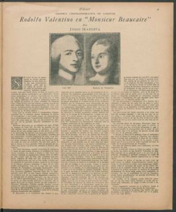 Rodolfo Valentino "Monsieur Beaucaire"